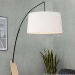 Robyn Mid-Century Modern Arched Floor Lamp Natural Wood Linen Shade 16 Robyn Mid-Century Modern Arched Floor Lamp Natural Wood Linen Shade