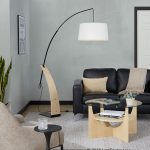 Robyn Mid-Century Modern Arched Floor Lamp Natural Wood Linen Shade 15 Robyn Mid-Century Modern Arched Floor Lamp Natural Wood Linen Shade