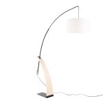 Robyn Mid-Century Modern Arched Floor Lamp Natural Wood Linen Shade 21 Robyn Mid-Century Modern Arched Floor Lamp Natural Wood Linen Shade
