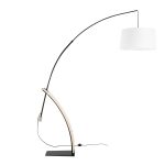 Robyn Mid-Century Modern Arched Floor Lamp Natural Wood Linen Shade 22 Robyn Mid-Century Modern Arched Floor Lamp Natural Wood Linen Shade