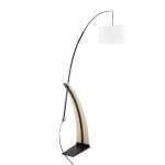 Robyn Mid-Century Modern Arched Floor Lamp Natural Wood Linen Shade 23 Robyn Mid-Century Modern Arched Floor Lamp Natural Wood Linen Shade