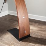Robyn Mid-Century Modern Black Linen Arched Floor Lamp