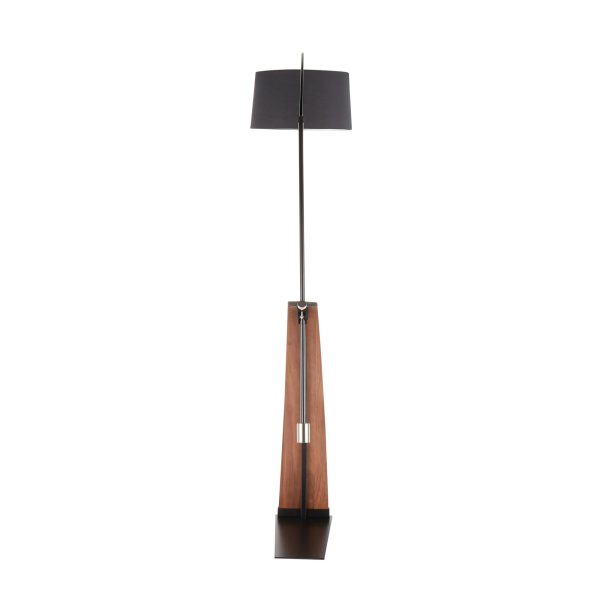 Robyn Mid Century Modern Black Linen Arched Floor Lamp 12
