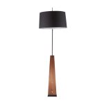 Robyn Mid-Century Modern Black Linen Arched Floor Lamp