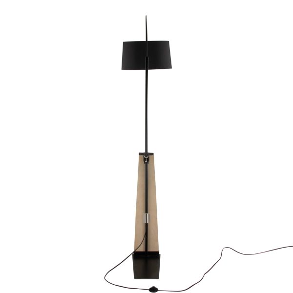Robyn Mid Century Modern Black Linen Shade Floor Lamp 10
