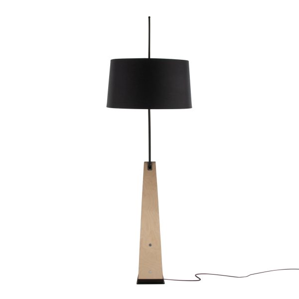 Robyn Mid Century Modern Black Linen Shade Floor Lamp 11