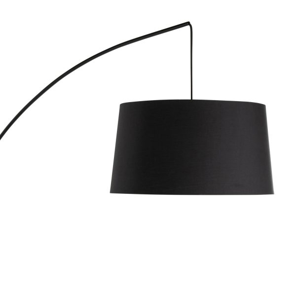 Robyn Mid Century Modern Black Linen Shade Floor Lamp 12