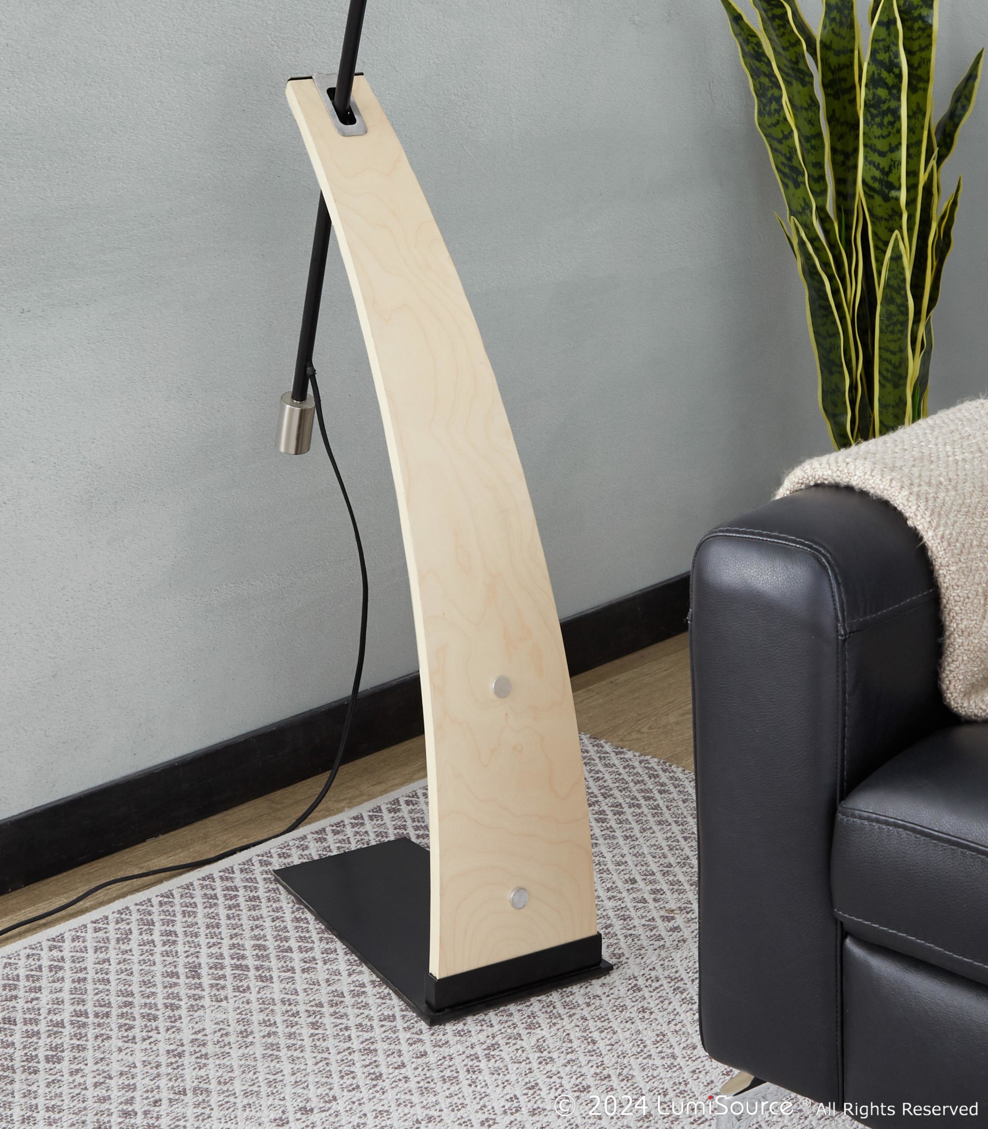 Robyn Mid-Century Modern Black Linen Shade Floor Lamp 6 Robyn Mid-Century Modern Black Linen Shade Floor Lamp - Image 6