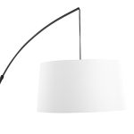 Robyn Mid-Century Modern Walnut Arch Floor Lamp Linen Shade