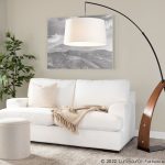 Robyn Mid-Century Modern Walnut Arch Floor Lamp Linen Shade
