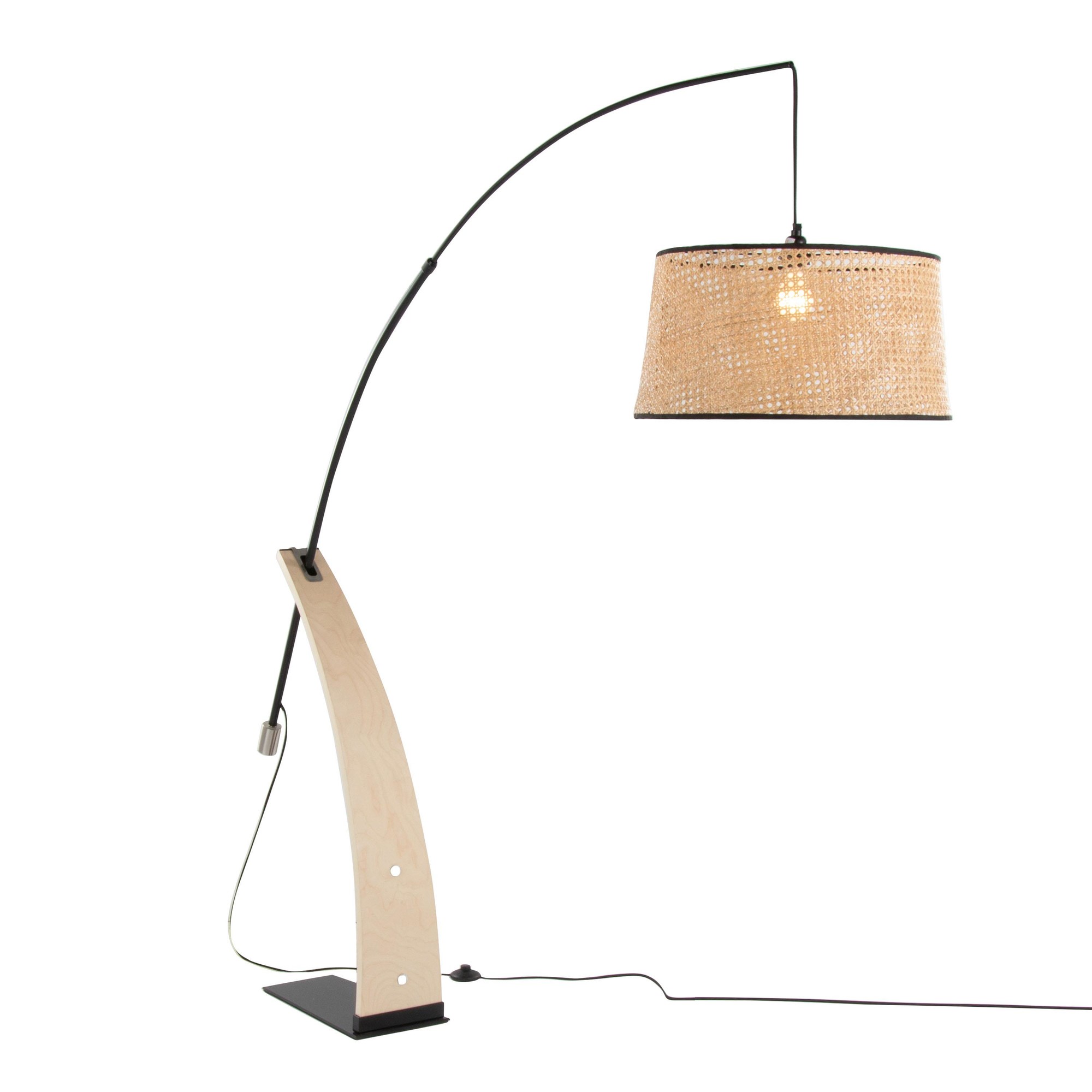 Robyn-Salon Mid-Century Modern Natural Rattan Arched Floor Lamp 4 Robyn-Salon Mid-Century Modern Natural Rattan Arched Floor Lamp - Image 4
