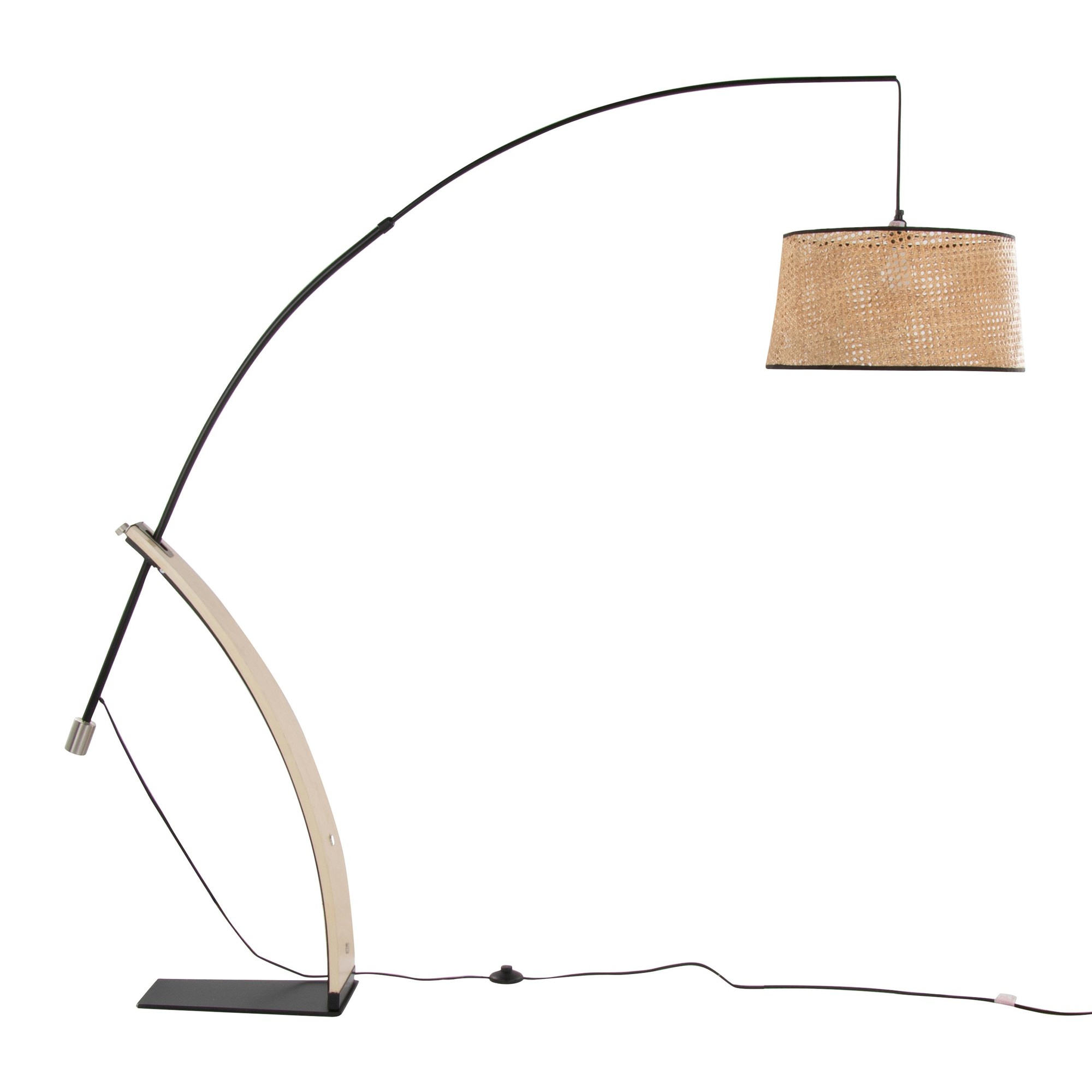 Robyn-Salon Mid-Century Modern Natural Rattan Arched Floor Lamp 5 Robyn-Salon Mid-Century Modern Natural Rattan Arched Floor Lamp - Image 5