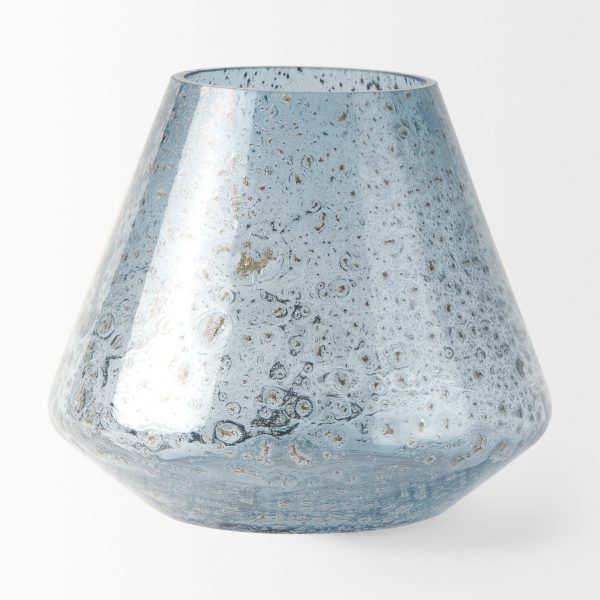 Robyn Short Blue Glass Vase 3