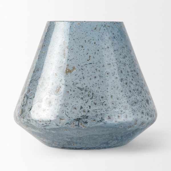 Robyn Short Blue Glass Vase 4