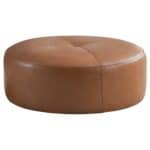 Tan Leather Mid-Century Ottoman for Living Room or Dining Area 8 Tan Leather Mid-Century Ottoman for Living Room or Dining Area
