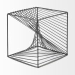 Rochon 8L x 8W Gray Metal Decorative Cube