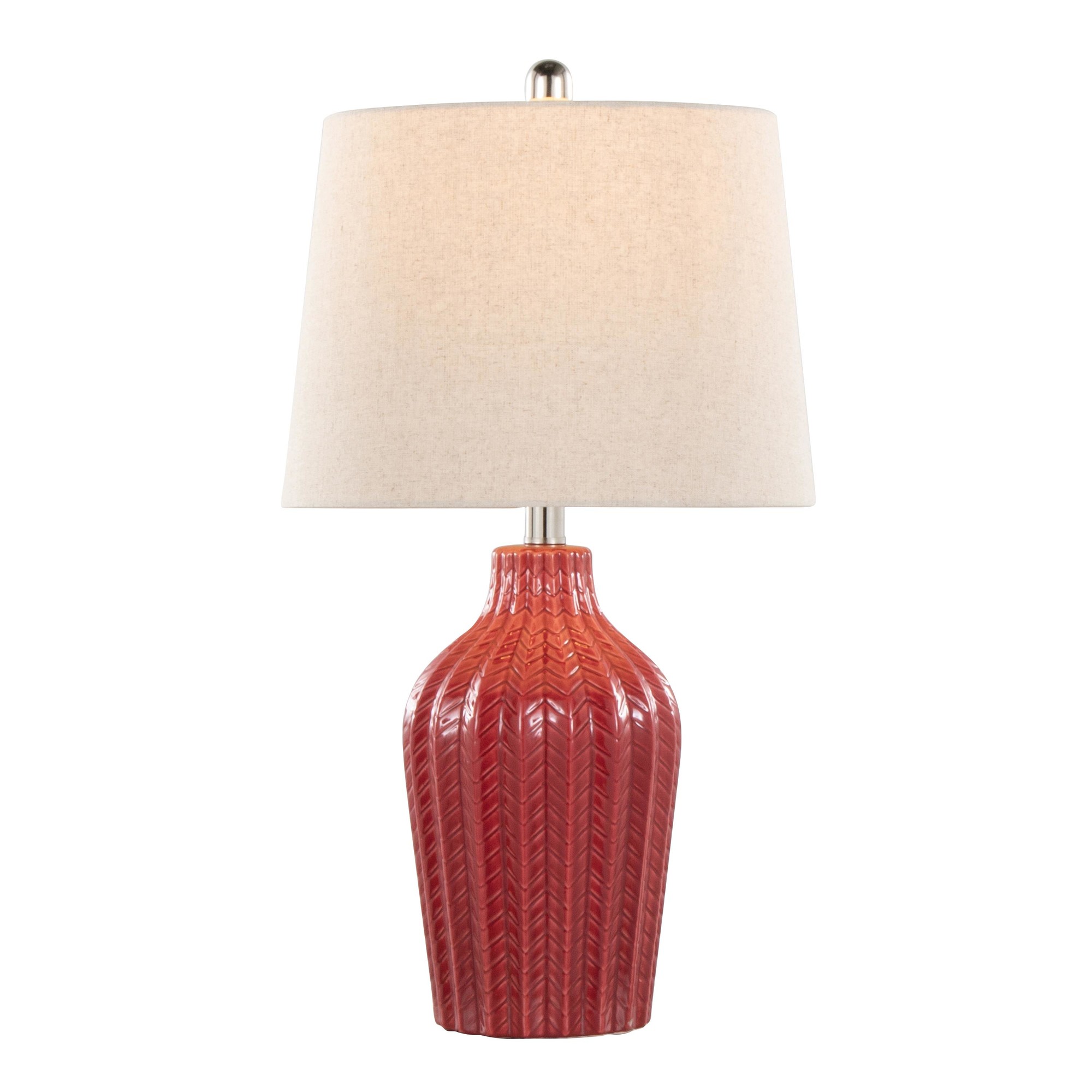 Rockwell 23 Contemporary Brick Red Table Lamps (Set of 2) 3 Rockwell 23 Contemporary Brick Red Table Lamps (Set of 2) - Image 3