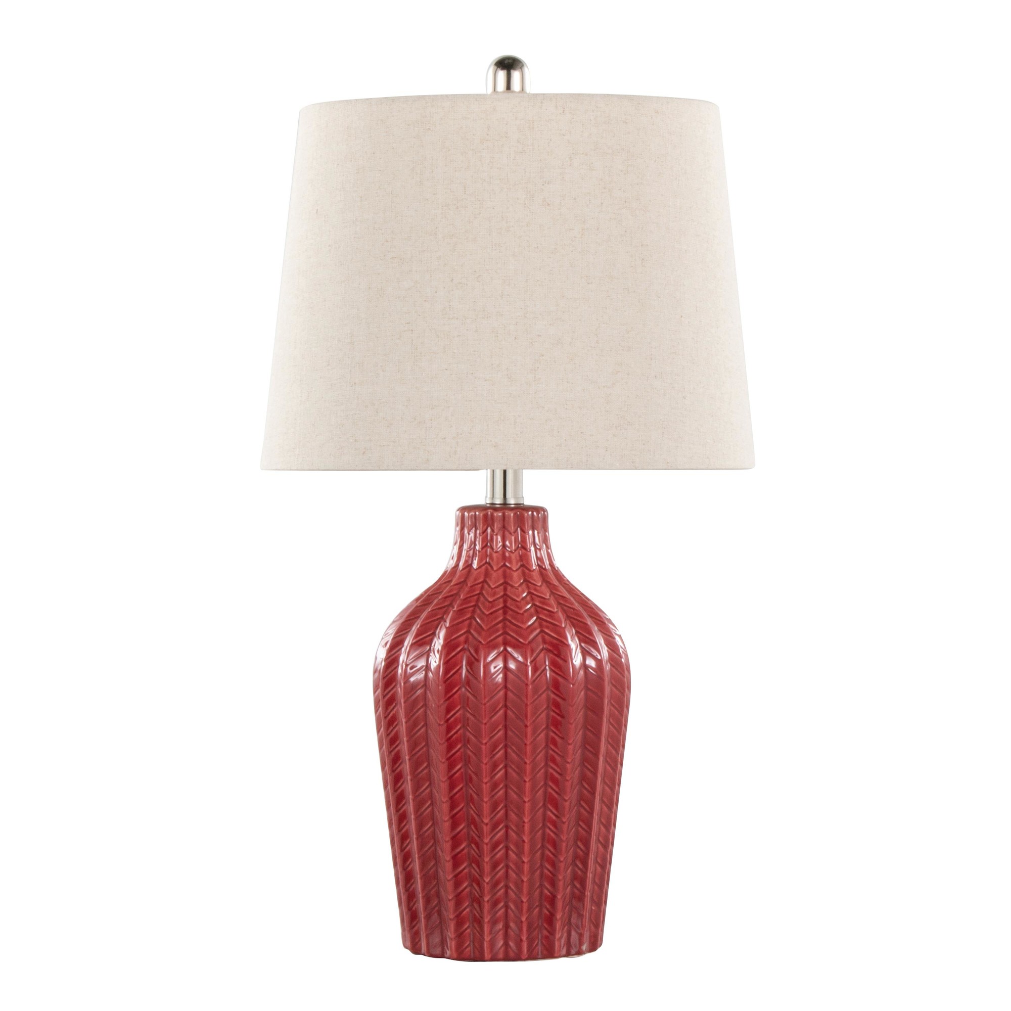 Rockwell 23 Contemporary Brick Red Table Lamps (Set of 2) 4 Rockwell 23 Contemporary Brick Red Table Lamps (Set of 2) - Image 4
