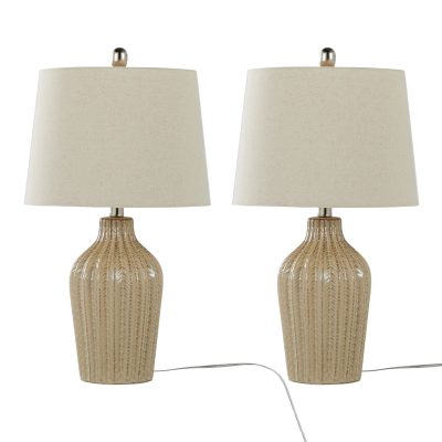 Rockwell 23 Contemporary Cuban Sand Ceramic Table Lamps (Set of 2)