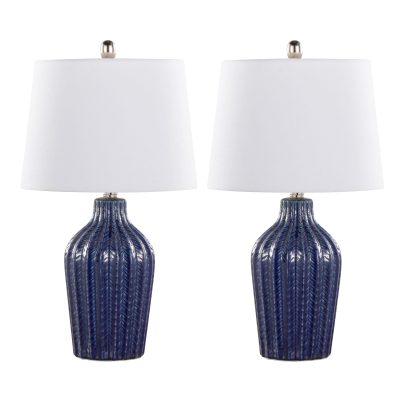 Rockwell 23 Contemporary Dark Blue Table Lamps (Set of 2)