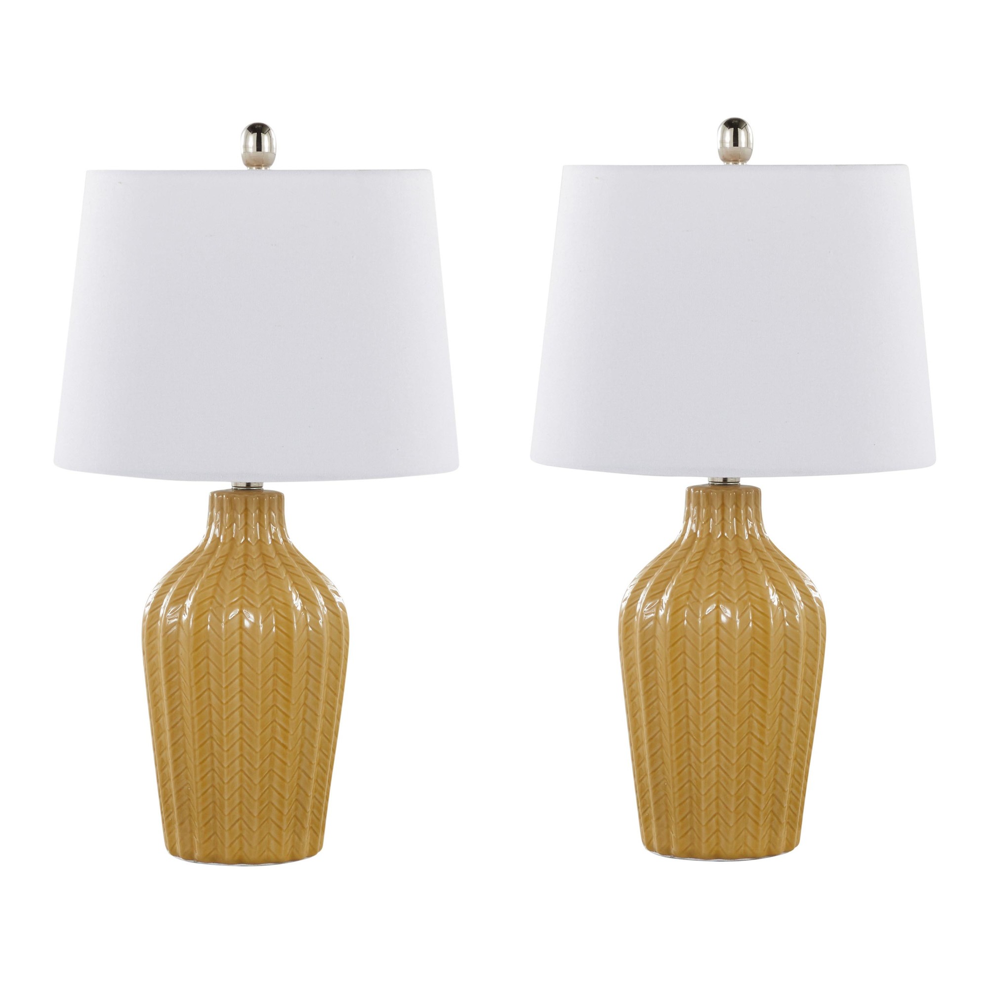 Rockwell 23 Contemporary Yellow Ceramic Table Lamps (Set of 2) 2 Rockwell 23 Contemporary Yellow Ceramic Table Lamps (Set of 2) - Image 2