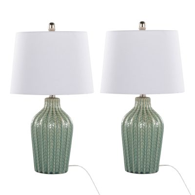 Rockwell Contemporary Sage Crackle Table Lamp 23 inch (Set of 2)
