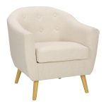 Rockwell Cream Fabric Mid-Century Modern Accent Chair 10 Rockwell Cream Fabric Mid-Century Modern Accent Chair