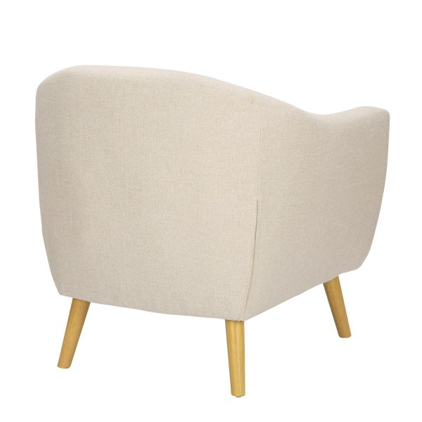Rockwell Cream Fabric Mid Century Modern Accent Chair 3