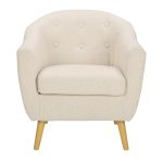 Rockwell Cream Fabric Mid-Century Modern Accent Chair 13 Rockwell Cream Fabric Mid-Century Modern Accent Chair