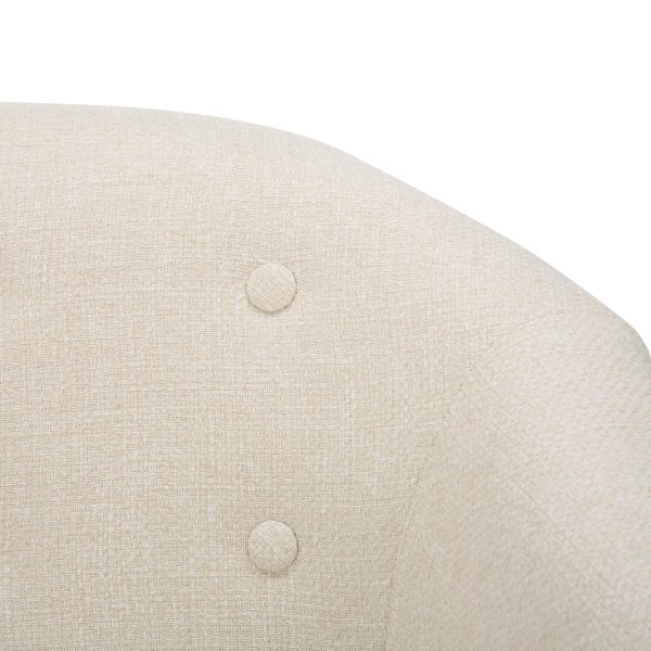 Rockwell Cream Fabric Mid Century Modern Accent Chair 5