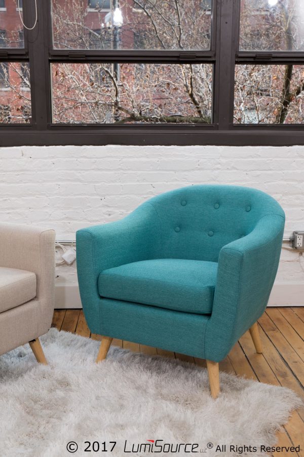 Rockwell Teal Mid Century Modern Accent Chair 1