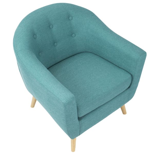Rockwell Teal Mid Century Modern Accent Chair 10