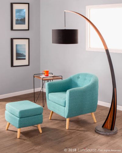 Rockwell Teal Mid-Century Modern Accent Chair