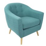 Rockwell Teal Mid-Century Modern Accent Chair
