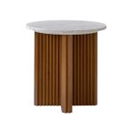 Roland Walnut Yugoslavian White Marble Top End Table