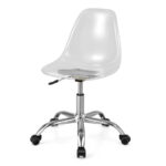Clear Acrylic Adjustable Height Swivel Office Chair with Casters