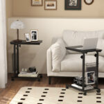 Height Adjustable Rolling C-Shaped Sofa Side Table with Storage 8 Height Adjustable Rolling C-Shaped Sofa Side Table with Storage