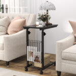 Height Adjustable Rolling C-Shaped Sofa Side Table with Storage 9 Height Adjustable Rolling C-Shaped Sofa Side Table with Storage