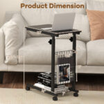 Height Adjustable Rolling C-Shaped Sofa Side Table with Storage 11 Height Adjustable Rolling C-Shaped Sofa Side Table with Storage