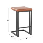 Roman 26-Inch Black Metal Camel Contemporary Counter Stools (Set of 2) 23 Roman 26-Inch Black Metal Camel Contemporary Counter Stools (Set of 2)