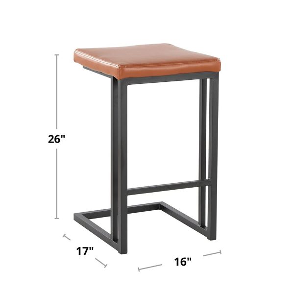 Roman 26 Inch Black Metal Camel Contemporary Counter Stools Set of 2 10