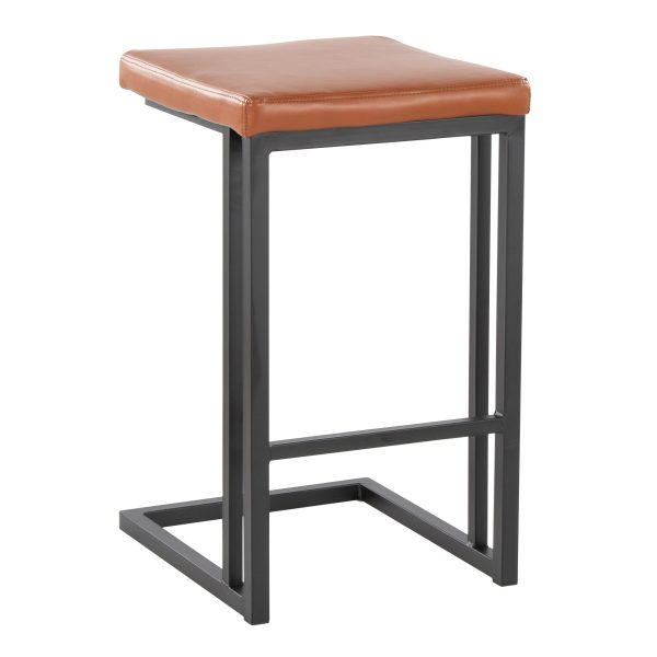 Roman 26 Inch Black Metal Camel Contemporary Counter Stools Set of 2 2