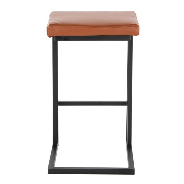 Roman 26 Inch Black Metal Camel Contemporary Counter Stools Set of 2 5