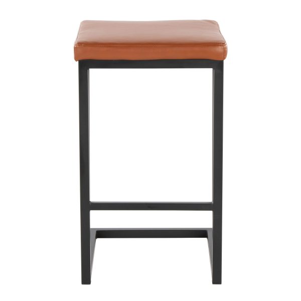 Roman 26 Inch Black Metal Camel Contemporary Counter Stools Set of 2 6