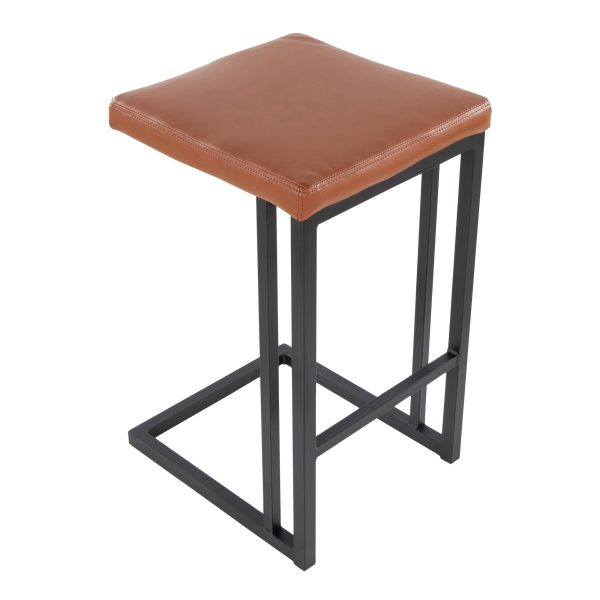 Roman 26 Inch Black Metal Camel Contemporary Counter Stools Set of 2 7
