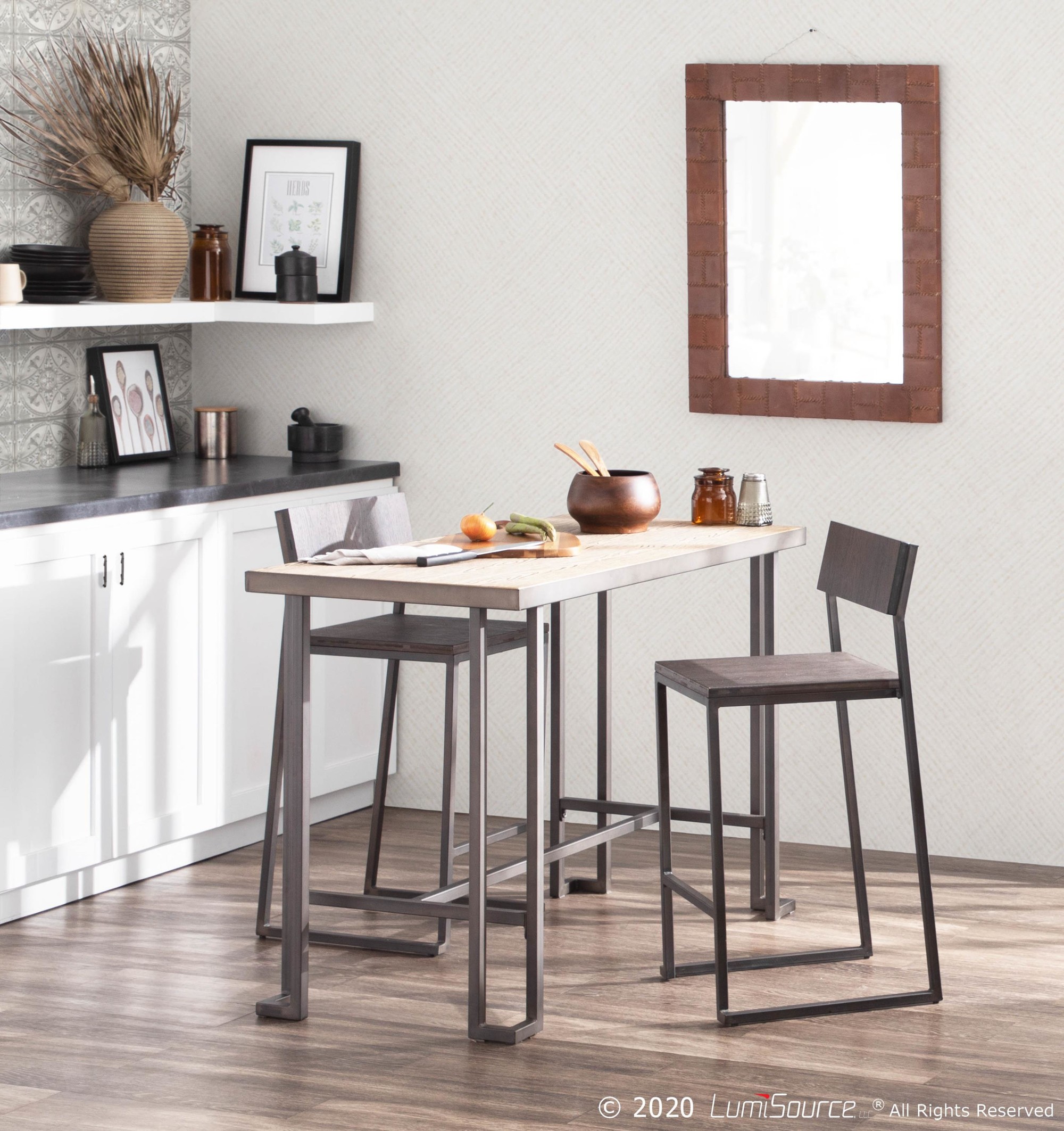 Roman Industrial Antique Metal and Wood Counter Table 2 Roman Industrial Antique Metal and Wood Counter Table - Image 2