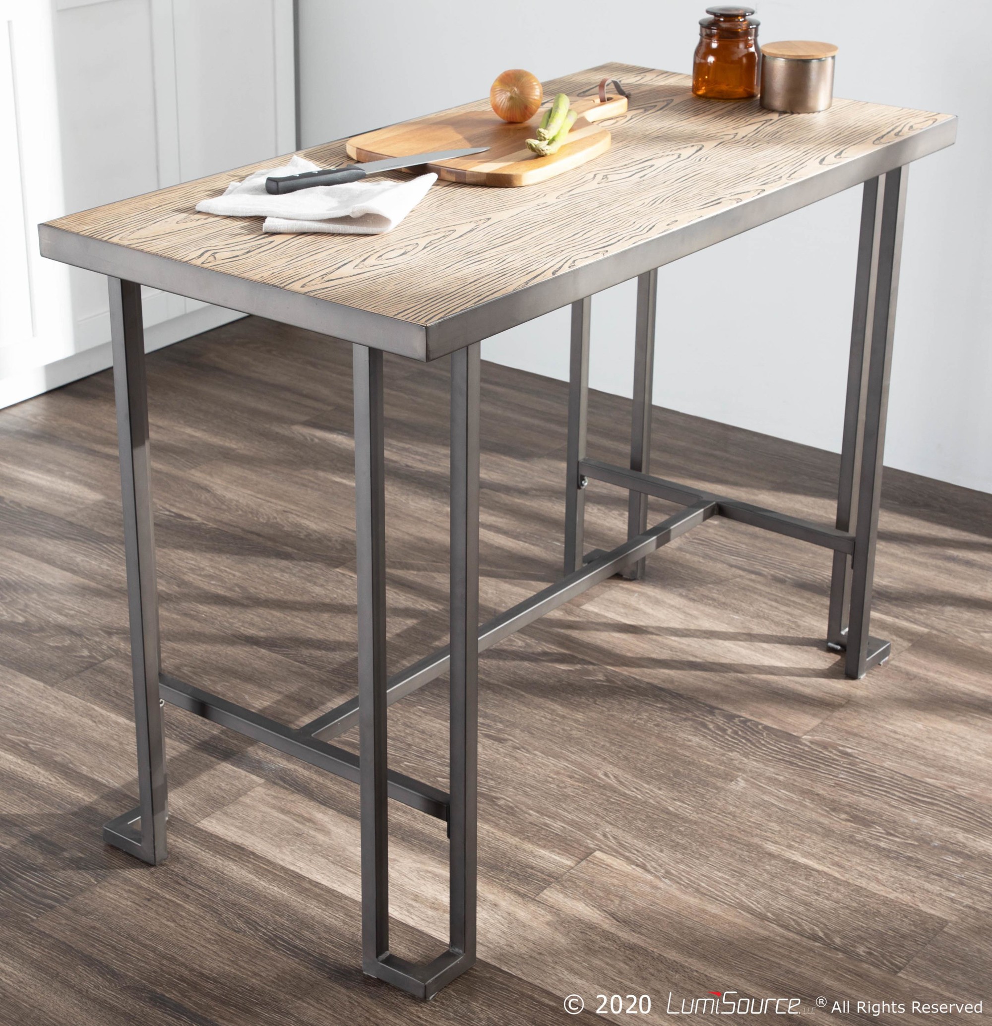Roman Industrial Antique Metal and Wood Counter Table 3 Roman Industrial Antique Metal and Wood Counter Table - Image 3