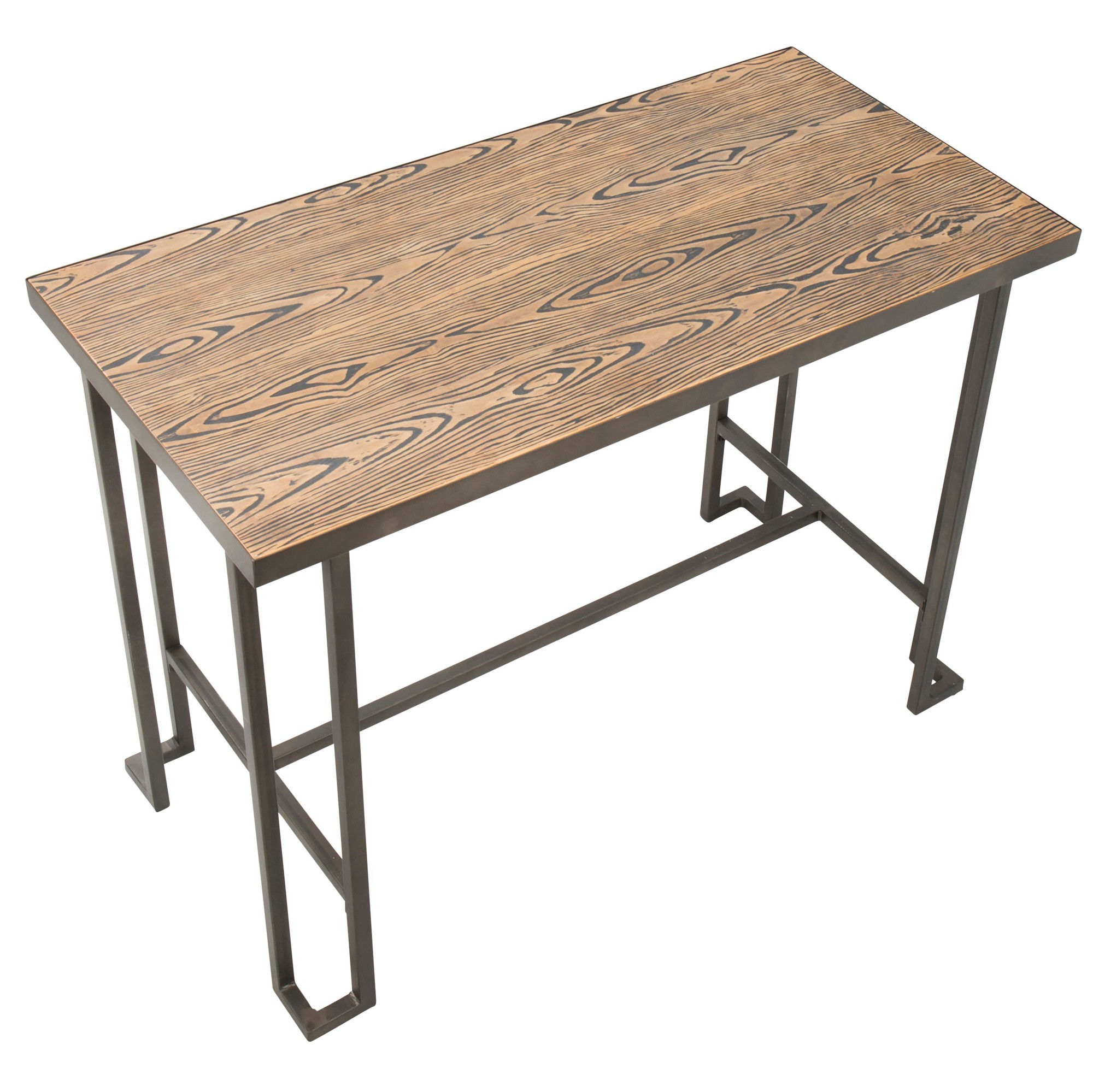 Roman Industrial Antique Metal and Wood Counter Table 8 Roman Industrial Antique Metal and Wood Counter Table - Image 8