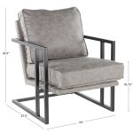 Roman Industrial Black Metal and Blue Lounge Chair with Ottoman