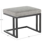 Roman Industrial Black Metal and Blue Lounge Chair with Ottoman